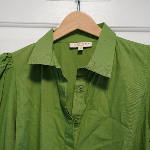 LaRoque Size M Green Button Down Dress - Picture 5 of 7